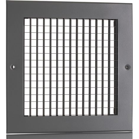 Rs Pro – Grille aération VMC 200 x 200 mm – Aluminium argent – Bride 20 mm – Configuration volets eggcrate – Pour systèmes de ventilation (1/2)