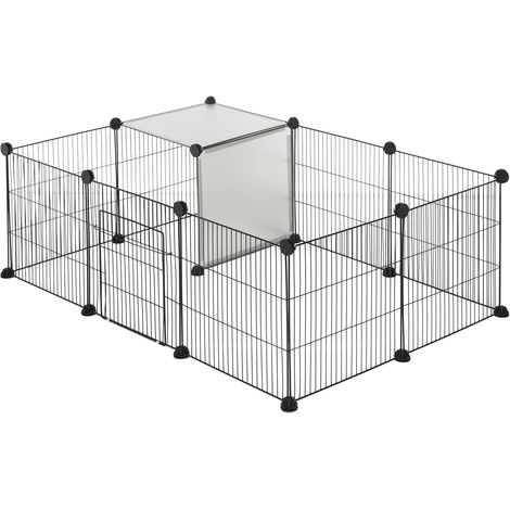 Enclos lapin intérieur modulable, parc pour petits animaux en panneaux grillagés, 35 x 35 cm (1/5)