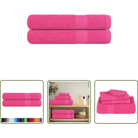 vidaXL Rosa - Handtücher FROGN 2 Stk. Rosa 100x200 cm 360 g/m² (1/5)