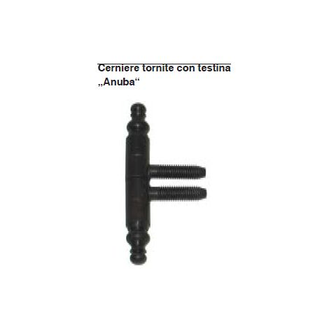 Cerniere tornite "Anuba" con testina - Ø 9 mm. - canna di fucile - 2 pz.