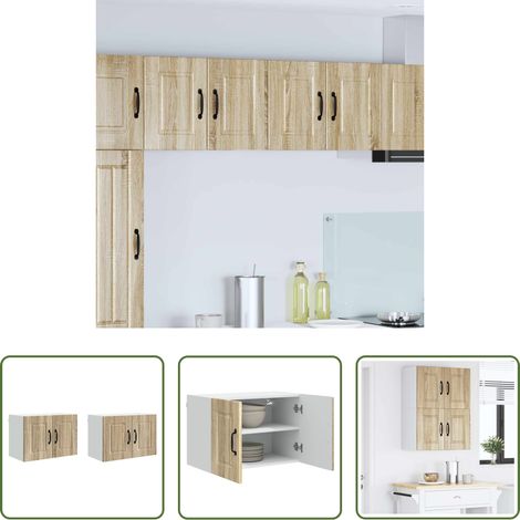 vidaXL Küchenwandschrank - Küchenschrank 2 pcs Sonoma-Eiche 60 x 31 x 40 cm Holzwerkstoff (1/5)