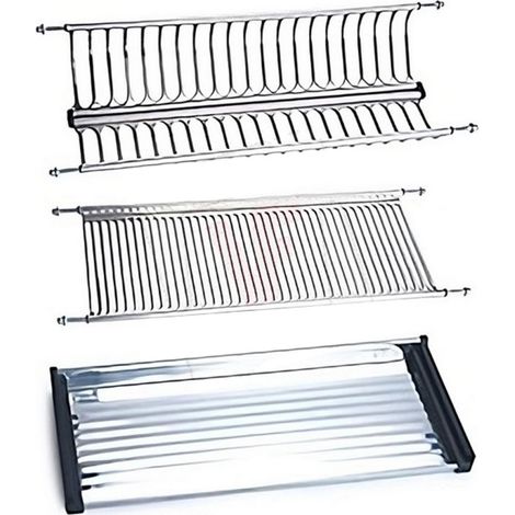 MENSOLA SCOLAPIATTI ACCIAIO INOX C/VASCH 86 CM (1/2)