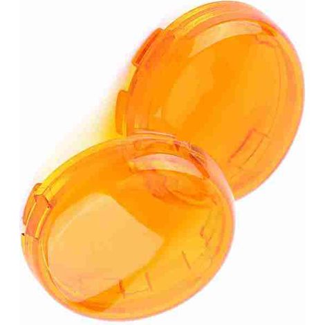 Juego de 2 cubiertas para intermitentes de motocicleta Dyna Softail Sportster 1986-2015, color amarillo. (1/5)