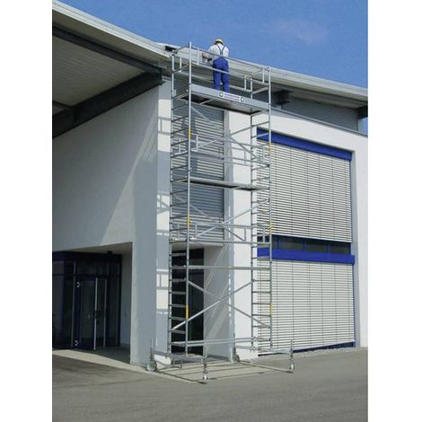 Günzburger Steigtechnik Echafaudage roulant 0,75 x 2,45 m avec embase roulante Hauteur de plate-forme 4,45 m - 155445 (1/3)