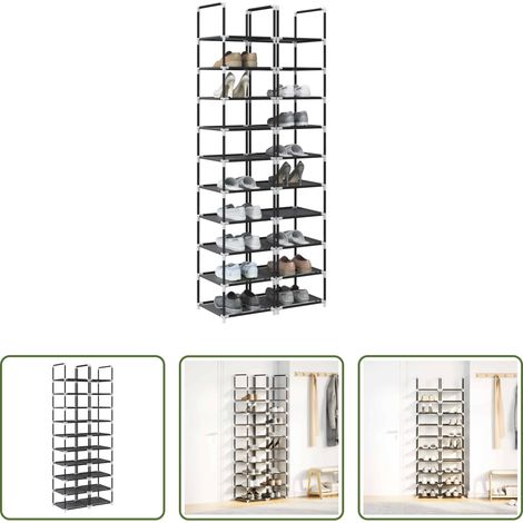 vidaXL Étagère chaussures - Étagères chaussures 2 pcs 10niveaux 33x33x174cm tissu non-tissé (1/5)
