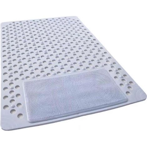 Tapis de bain antidérapant 80x50cm, tapis de douche, tapis de massage WC, bleu clair (1/5)
