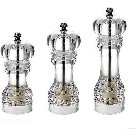 Salz- und Pfeffermühle – Mühle aus transparentem Acryl mit Präzisionsmechanismus und hochwertigen Meersalz- und Pfefferkörnern