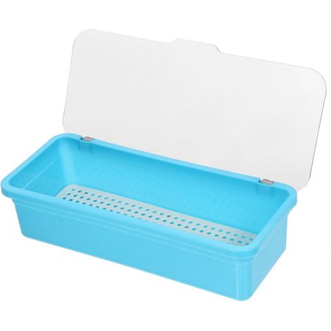 Boîte de rangement avec égouttoir anti-poussière, base antidérapante pour baguettes (1/4)