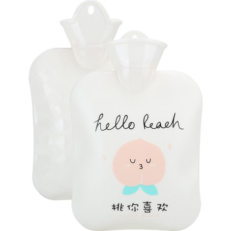 Lot de 2 bouillottes à eau, grand format, mignonnes et portables, à injection d'eau, pour l'automne et l'hiver, chauffe-mains (1/5)