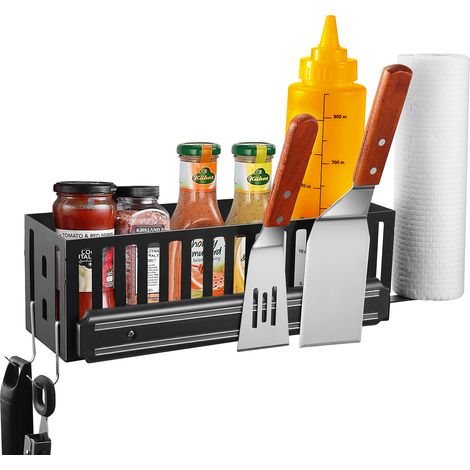 Support pour barbecue d'extérieur, porte-essuie-tout, support à épices, support latéral pour barbecue (Amazon) (1/4)