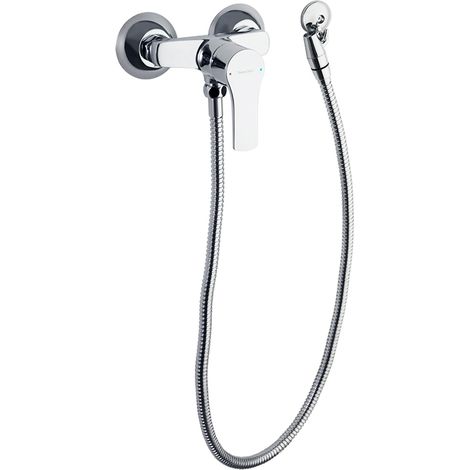 Grifo de Bidé Monomando para WC de 110 mm Cromado con Accesorios Serie Titanium (1/2)