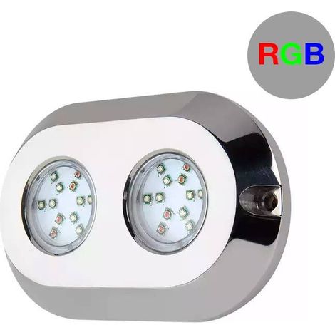 Foco LED Sumergible RGB Para Embarcaciones  doble - 12V -