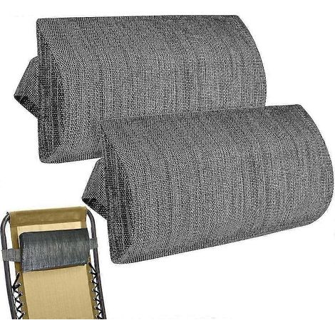 Kopfstützenkissen für Liegestühle, Strandstühle, Gartenstühle, Outdoor-Liegestühle, verstellbare Kopfstütze, 1 Stück, grau