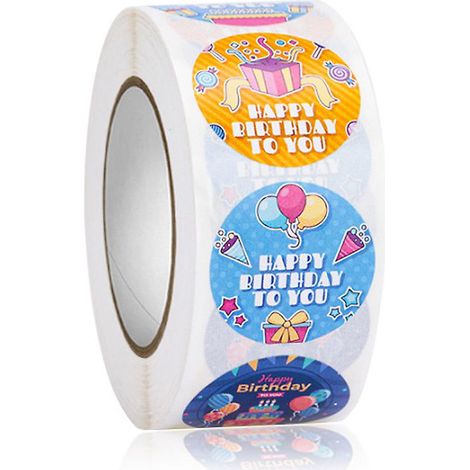 500 grands autocollants « Joyeux anniversaire » pour la création de cartes et la décoration de cadeaux (1/4)