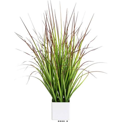 Herbe folle en pot artificielle H 76 cm Vert-Rouge (1/3)