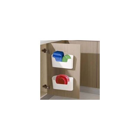 Boîte de rangement murale adhésive – Lot de 2 pièces – Plastique ABS – Charge max 2 kg – Pour cuisine, salle de bain, réfrigérateur (1/5)