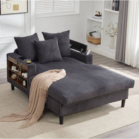 Sofá chaise longue con almacenaje USB y LED OKMYHOME (1/5)