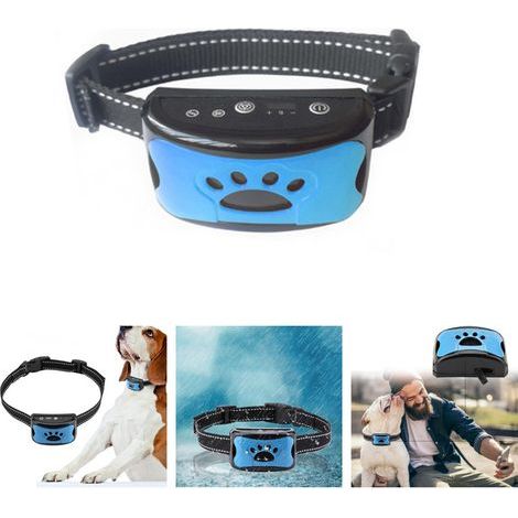 Collier anti-aboiement pour chien – Modes bip et vibration – 7 niveaux de sensibilité – Rechargeable USB – Étanche IP67 – Nylon réfléchissant durable (1/5)
