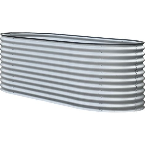 Hochbeet Silo oval, zink-alu B 240 x T 80 x H 82 cm (1/4)