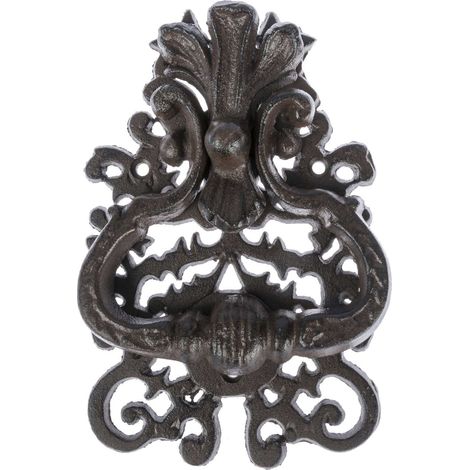 HOMESCAPES Brown Decorative Cast Iron Door Knocker (1/4)