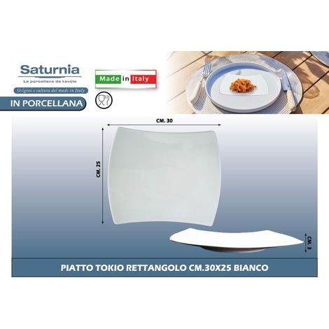 Tokio piatto rettangolo sagomato 30x25cm saturnia
