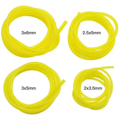 Tuyau de Carburant PU Transparent 4 Pièces 1.5m (36mm, 35mm, 2.55mm, 23.5mm) pour Tondeuse, Tronçonneuse et Outils de Jardin à Moteur 2 Temps (1/4)