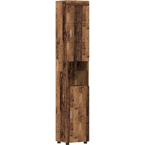 Gabinete de Baño TULUM Madera vieja 37 x 31.5 x 203 cm vidaXL