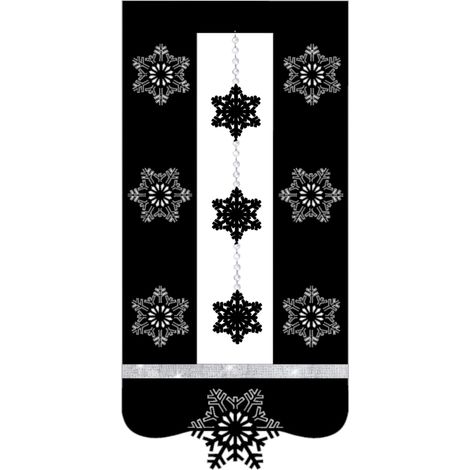 Moderner Weihnachtsvorhang mit Schneeflockenmuster R7, elegant, 60 x 130 cm