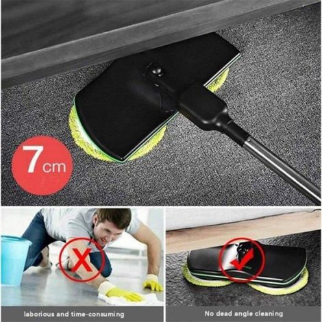 2pcs Green Rags - Serpillière électrique sans fil aste, rotation à 360 °, nettoyeur de sol, épurateur lointai (1/4)