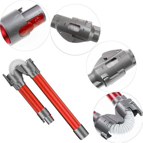 Faltbares Teleskoprohr, kompatibel mit dem kabellosen Staubsauger Dyson V7 V8 V10 V11 V15, verbessertes Aluminiumrohr mit Schnellverschluss zum Reinigen unter dem Bett, Sofa, Tisch (1/4)