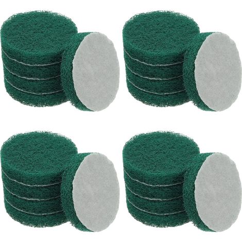 Lot de 20 tampons à récurer grain 180 – Convient pour nettoyage de la maison, cuisine, fixation de perceuse, brosse à récurer – 7,6 cm et vert (1/5)