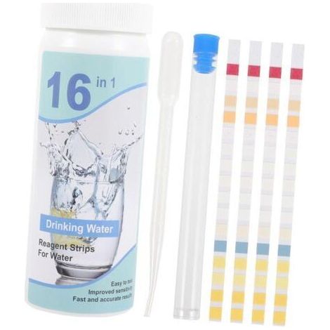 100 bandelettes de test de qualité de l'eau pour piscine domestique, analyse de l'eau potable, test rapide, tube à essai facile à déposer (1/5)