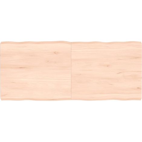 Tischplatte 140x60x(2-6) cm Massivholz Unbehandelt Baumkante