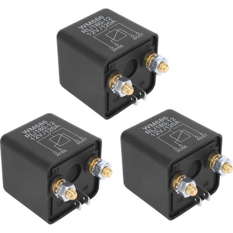 3 relè di separazione batteria da 12 V, carico massimo 12 V/120 A per auto, camion e veicoli (12 V/120 A)