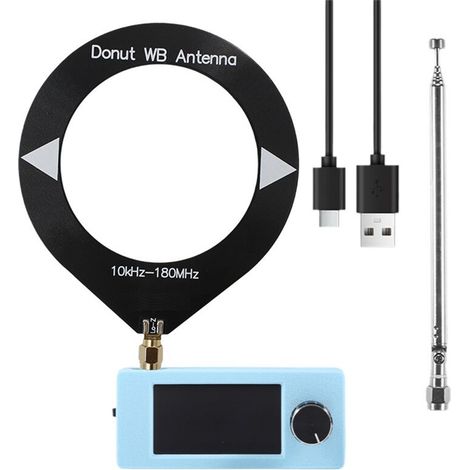 Geeignet für SI4732 Mini-Radioempfänger, Frequenzbereich 10 kHz-180 MHz, 1,9-Zoll-Bildschirm, unterstützt FM/AM/LSB/USB-Kurzwellenradio, SI4732 Radio + Rahmenantenne.