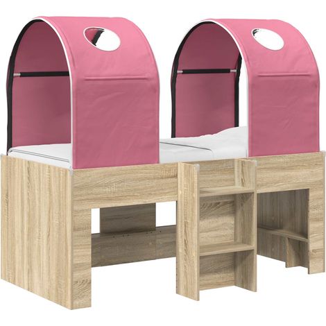 Cama con Túnel 3 uds. Sonoma y Rosa Madera de ingeniería vidaXL (1/5)