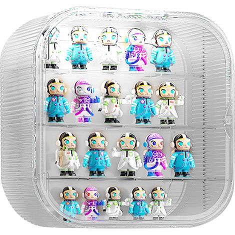 Vitrine murale transparente à 3 niveaux en acrylique, anti-poussière, pour figurines, poupées et jouets. (1/5)