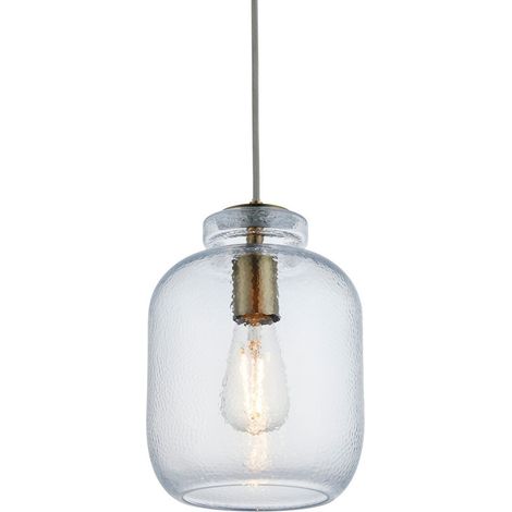 Endon Lyra Suspension de plafond en forme de dôme en verre texturé (1/5)