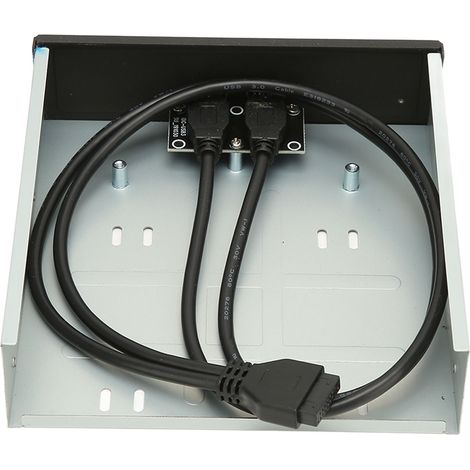 Panneau avant USB 3.0 5,25 pouces - 2 ports 19 broches 5 Gbps pour PC et boîtier (1/5)