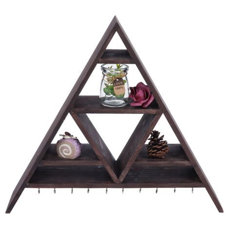 RHG Étagère d'angle, Style Industriel, Étagère Murale,Support de rangement triangulaire, présentoir mural en cristal, décoration de la maison pour le bureau et la maison (1/5)