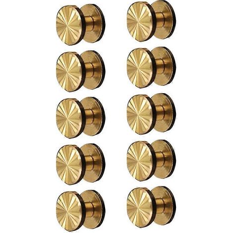 Vis à tête de tournesol en laiton, compatibles avec les harnais de ceinture, clous et rivets, lot de 10 attaches dorées massives (1/5)