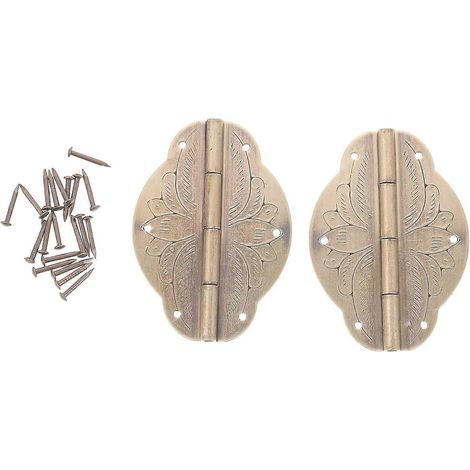 ORFOFE Lot de 2 charnières décoratives en laiton pour boîtes à bijoux et boîtes à outils, (1/5)