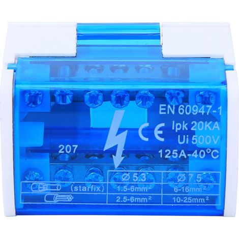 Connecteur de boîte de distribution électrique Borne de rail DIN, boîte de distribution de borne Boîte de distribution de bornier de rail DIN Boîte de jonction de bornier Boîte de distribution Boîte d (1/5)