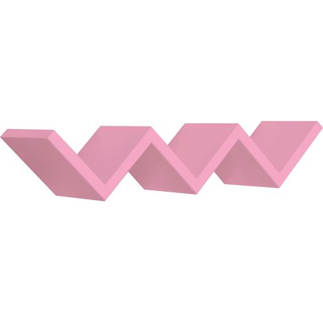 Mensola da Parete Libreria Zigzag 56x15,5 cm in Fibra di Legno Saetta Rosa Blush (1/4)
