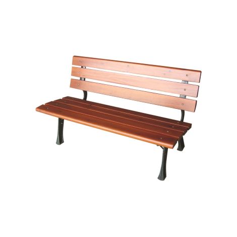 Fauteuil banquette en fonte bronze'e avec planches en bois de teck cm.120x59x70h jardin parc terrasse