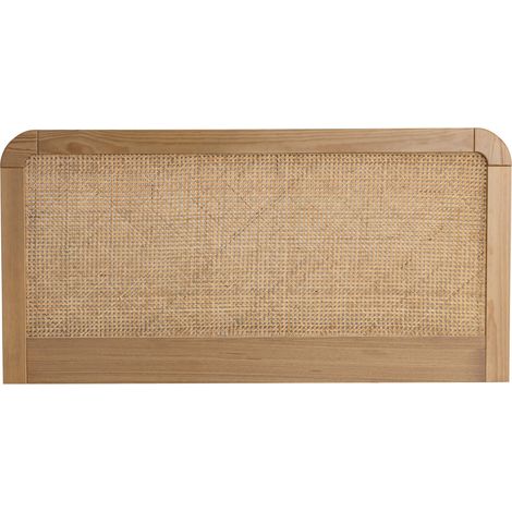 Tête de lit SMOOTHCLOUD 140 cm en cannage et bois naturel (1/5)