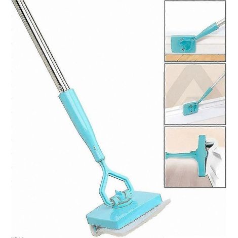 Balai-serpillère en microfibre avec manche extensible pour plinthes et sols, outil de nettoyage pliable, balai télescopique antidérapant, produit de nettoyage ménager (1/5)