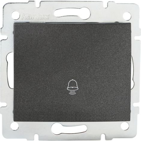 Bouton Poussoir Sonnette - Graphite - Encastré - 71x71mm - LED - IP20 (1/2)