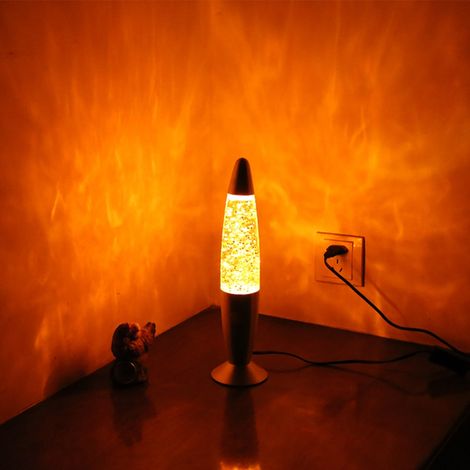 Lampe à lave en cire de 33 cm (13 pouces), lampe à lave pailletée, lampe à cire liquide, veilleuse pour salon et chambre (1/5)