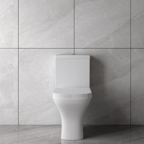 Bathroom Modern Square White Close Coupled Toilet Ceramic WC (1/6)